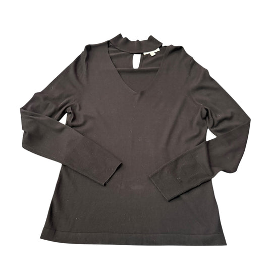 ETCETERA BLACK THIN KNIT SWEATER CUTOUT 249 LARGE