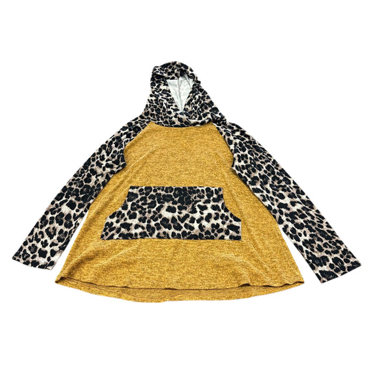 CREAM N SUGAR MUSTARD YELLOW ANIMAL PRINT HOODIE 125 XL