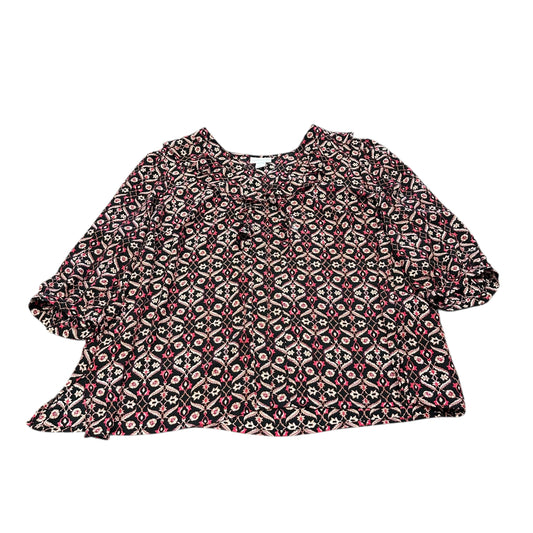 LIZ CLAIBORNE BLACK FLORAL BLOUSE 118 1X