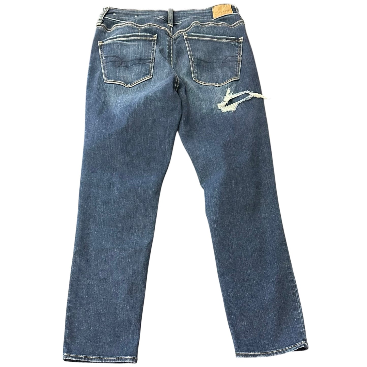 AMERICAN EAGLE BLUE DENIM JEANS SKINNY 100 SZ 8 SHORT