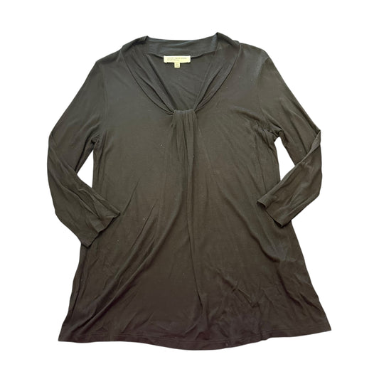 JONES NEW YORK BLACK TUNIC BLOUSE 100 SMALL PETITE