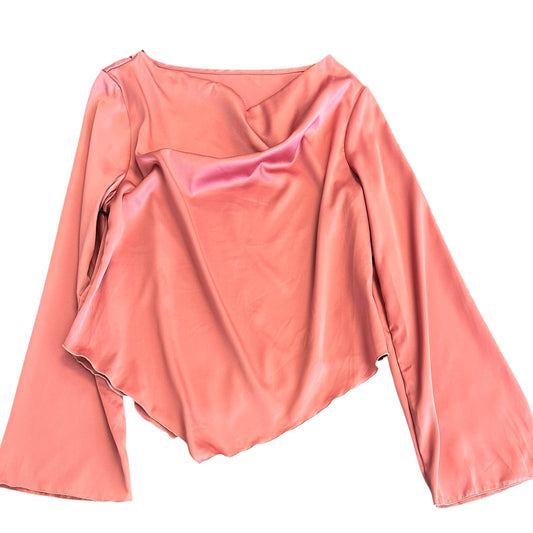 ROSE PINK SATIN BLOUSE 170 MEDIUM