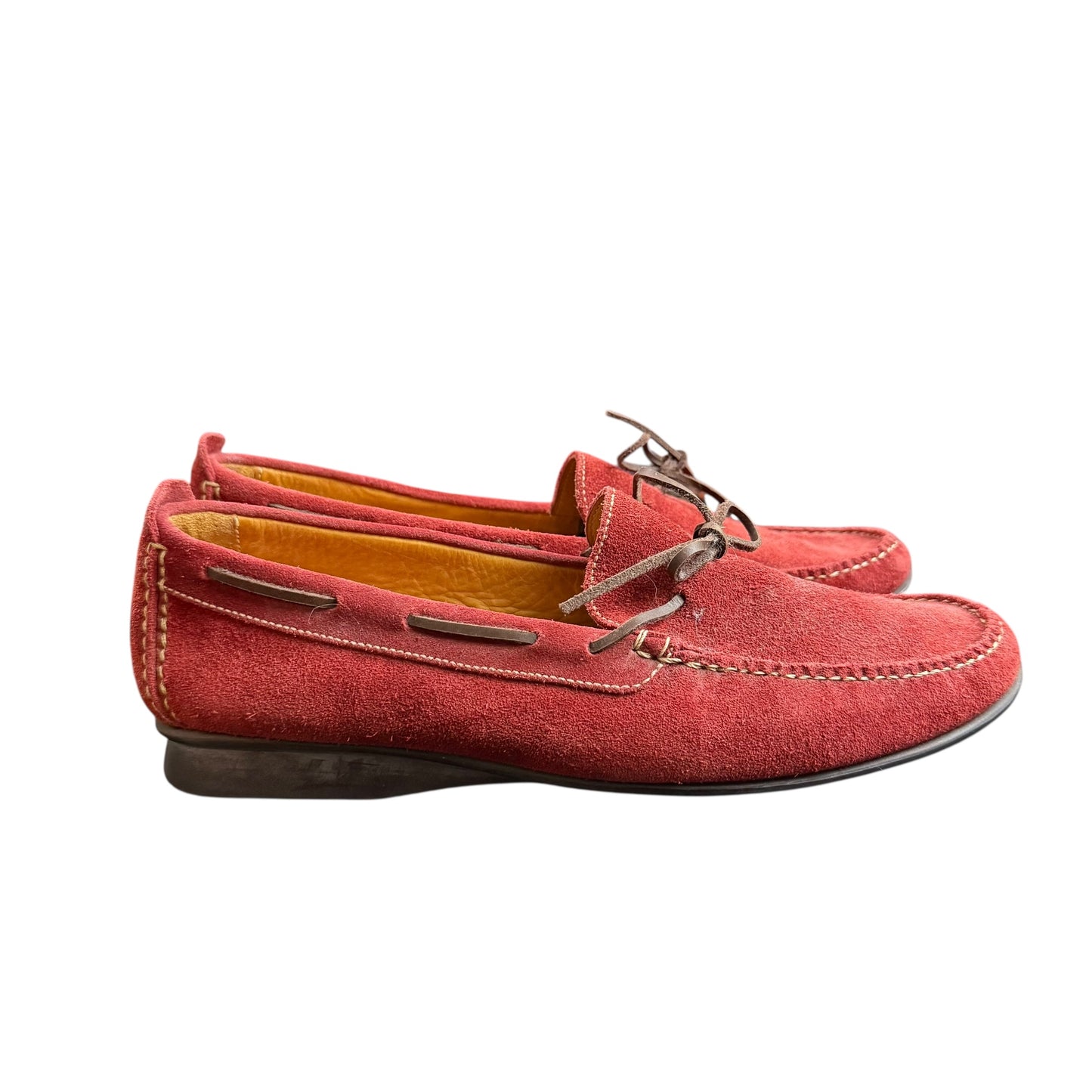 COLE HAAN RED SUEDE SLIP ON LOAFERS 258 Sz 8.5