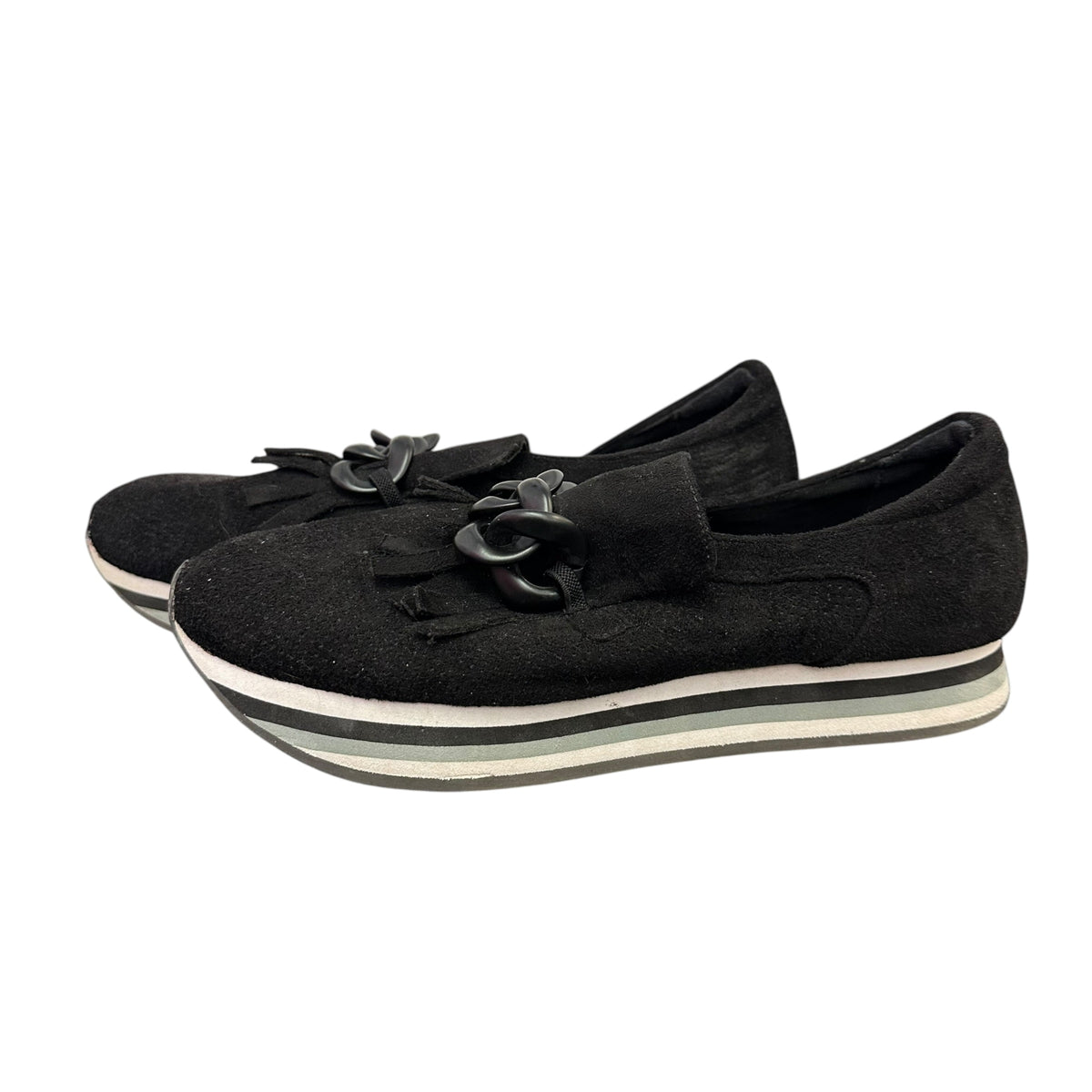 COCONUTS BLACK PLATFORM LOAFERS 56 SZ 10