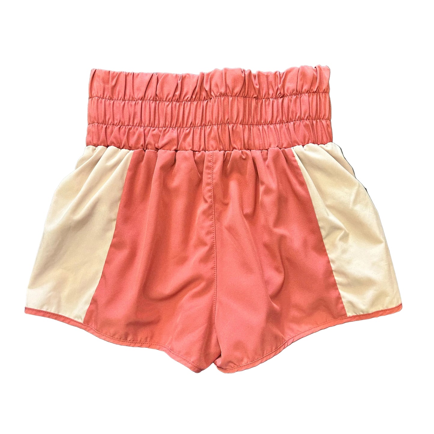NEW IN HIGH WAISTED ATHLETIC SHORTS LINER DUSTY ROSE PINK 100 SMALL