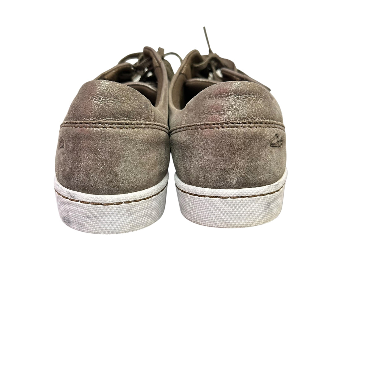 CLARKS PAWLEY RILEE LEATHER SNEAKERS BRONZE GRAY 56 SZ 10
