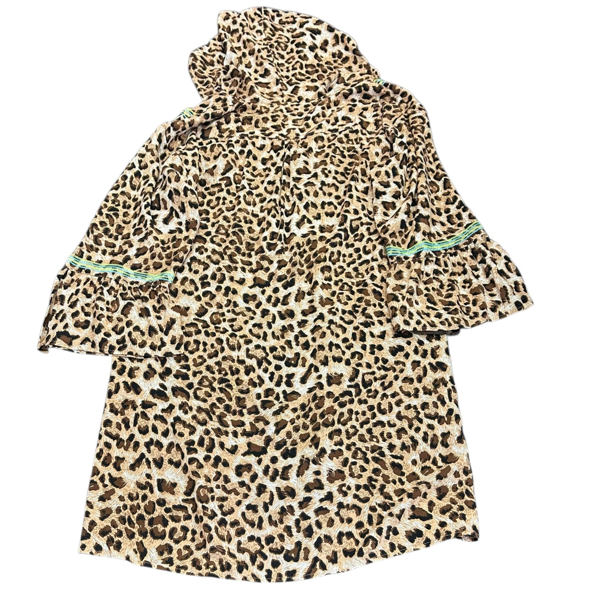 UNCLE FRANK ANIMAL PRINT HOODED TUNIC EMBROIDERED NWT 298 XL