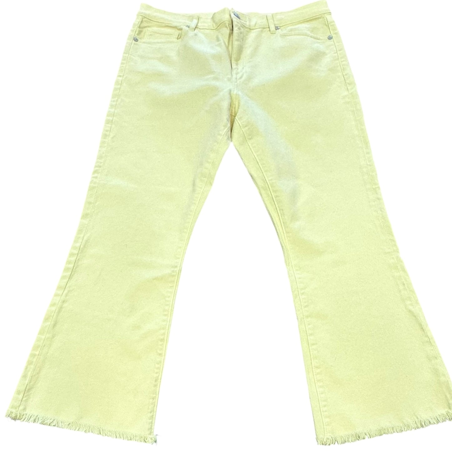 THE LOFT KICK CROP LIGHT YELLOW JEANS 8 Sz 30/10