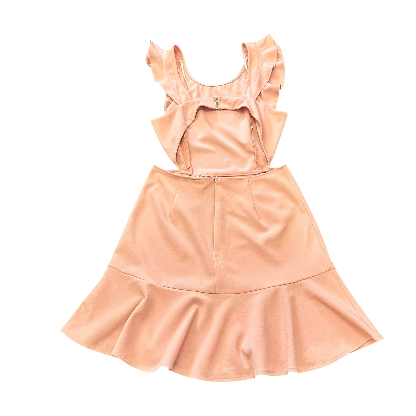 SELFIE LESLIE SOFT PINK RUFFLE OPEN BACK DRESS 223 LARGE