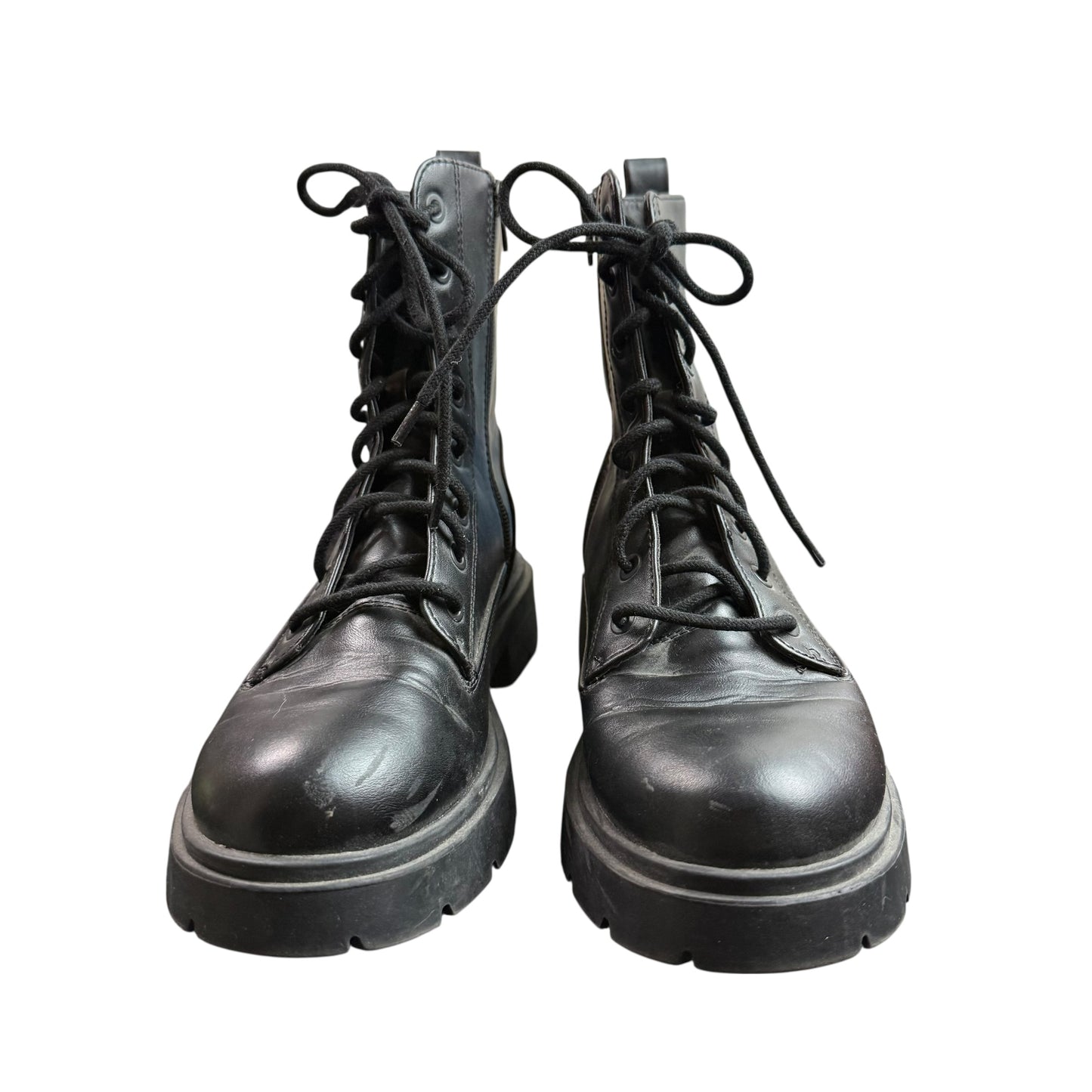 NOBO BLACK LUG SOLE COMBAT BOOTS 100 SZ 9