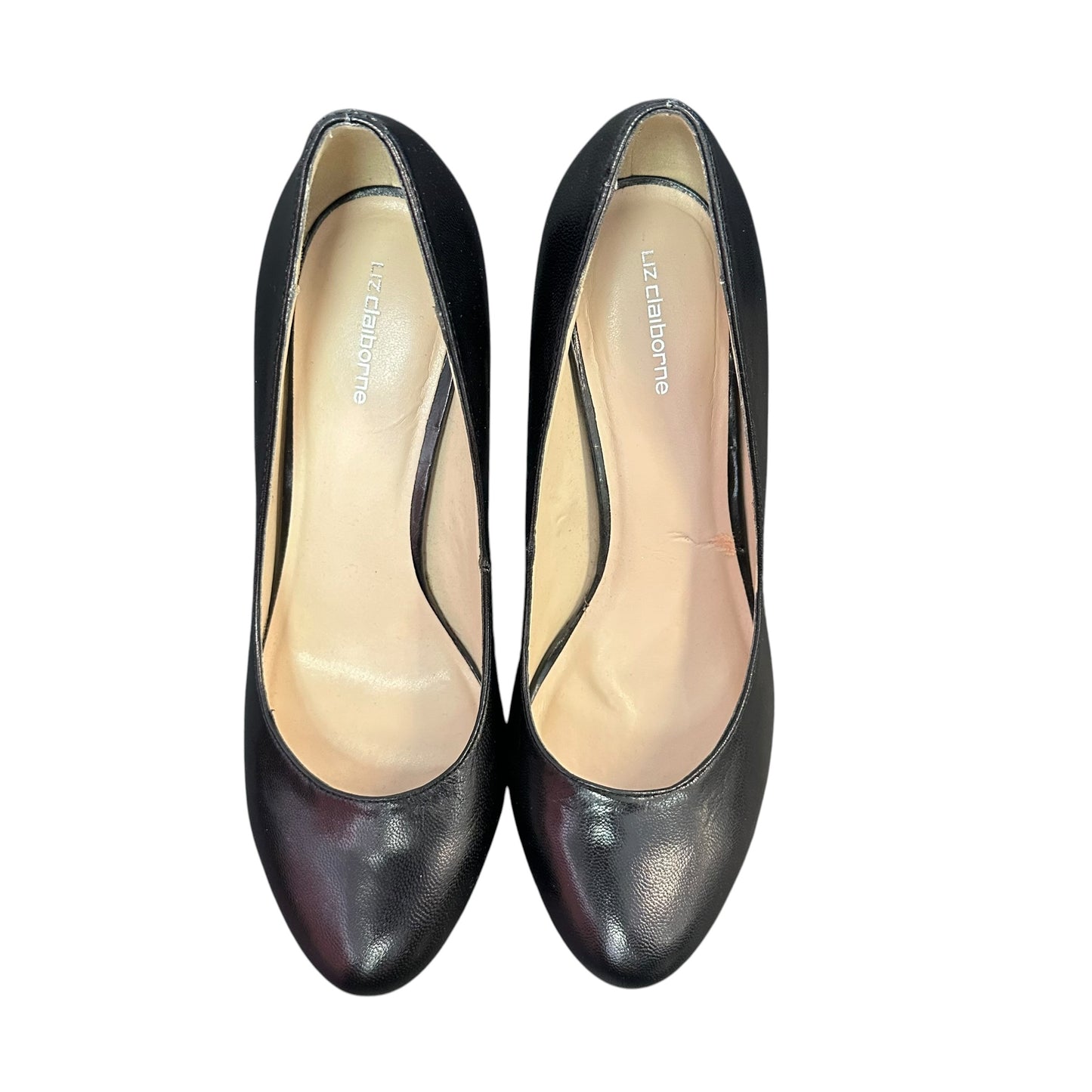 LIZ CLAIBORNE BLACK ROUND TOE HEELS 44 SZ 6.5