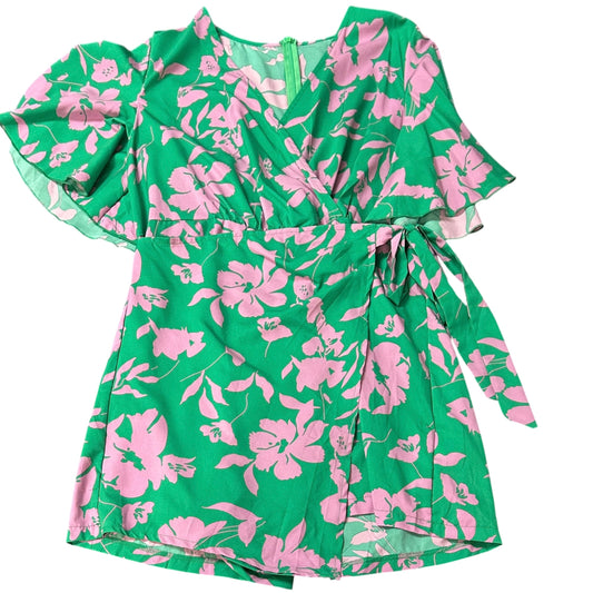 SHEIN GREEN PURPLE ROMPER SKORT FRONT 279 2XL