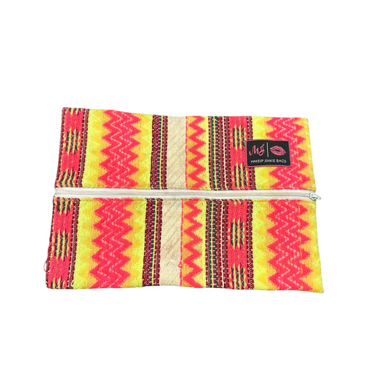 MAKEUP JUNKIE BAG NEON PINK YELLOW 100