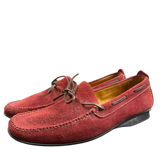 COLE HAAN RED SUEDE SLIP ON LOAFERS 258 Sz 8.5
