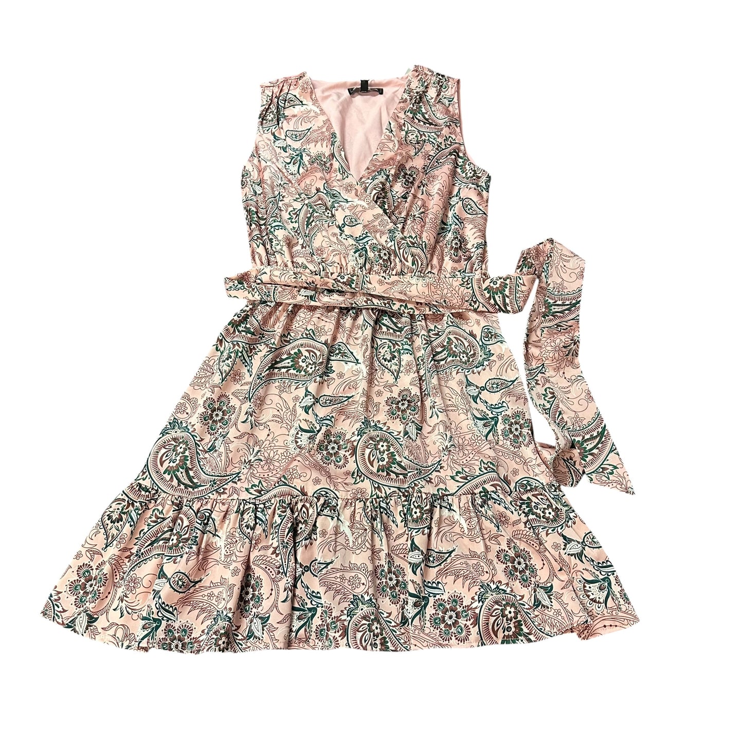 SAM EDLEMAN WRAP DRESS ROSE FLORAL BELTED NWTO 158 SZ 4