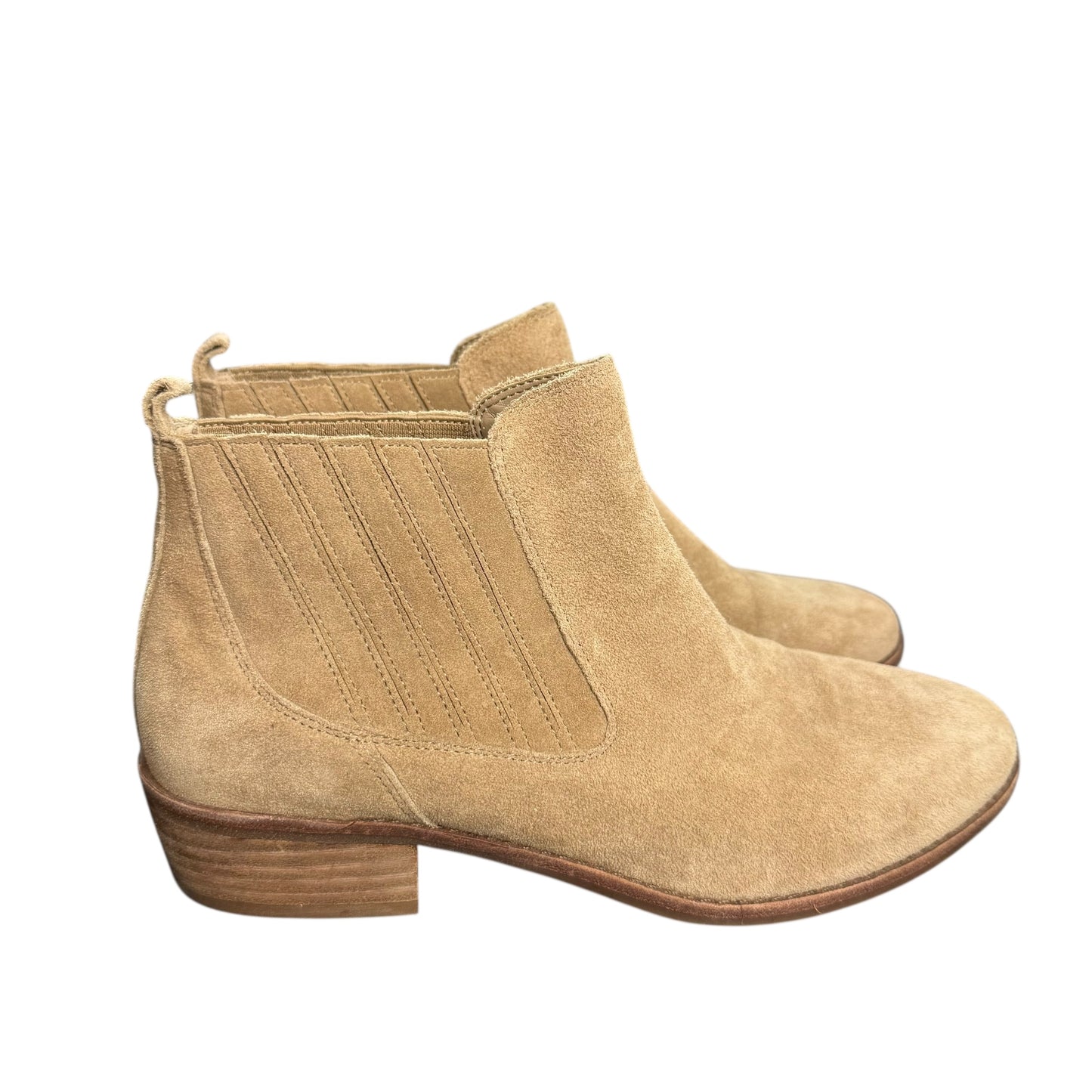 GIANNI BINI STACKED HEEL CHELSEA LEATHER BOOTS 100 9M