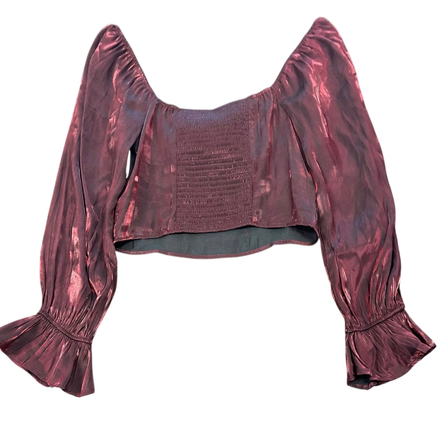 MI AMI RED SHIMMER BLOUSE 19 SMALL