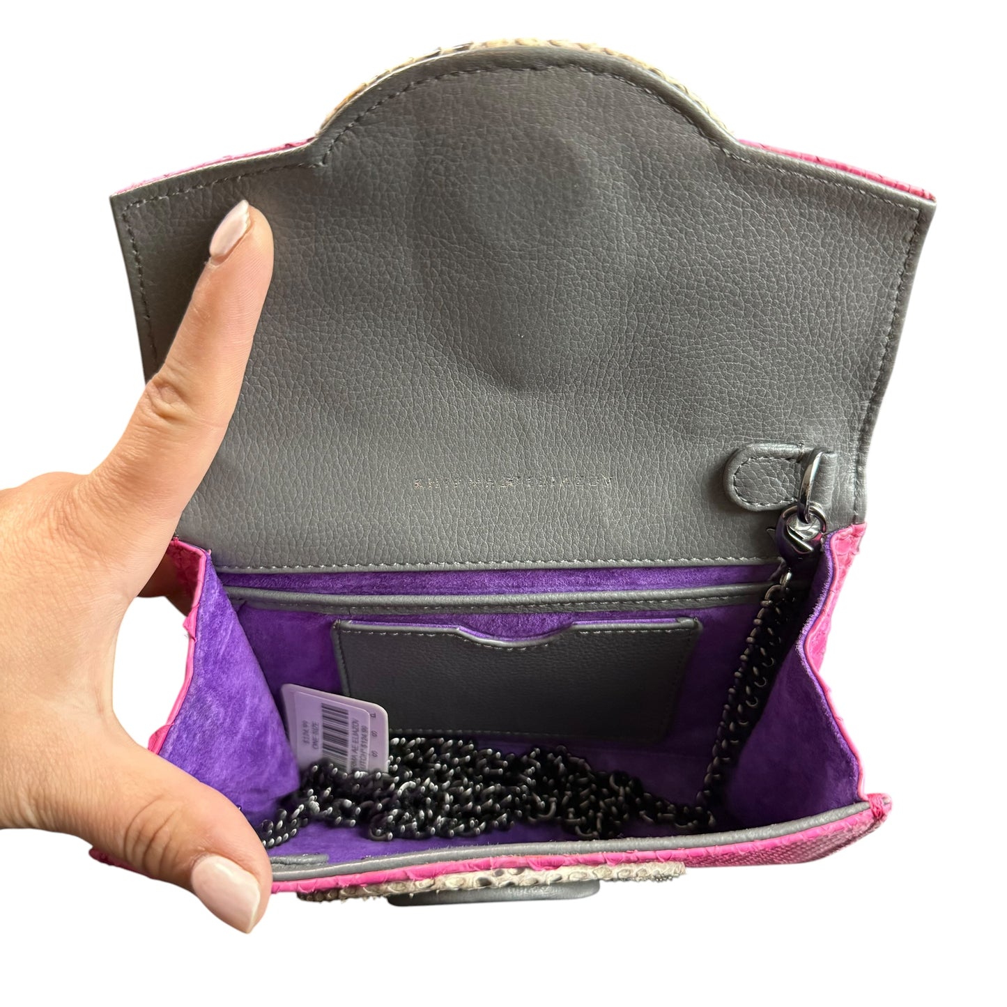 KHIRMA PYTHON CLUTCH CROSSBODY PINK BLACK 6