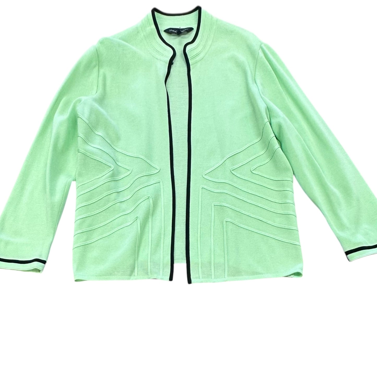 MING WANG GREEN KNIT CARDIGAN 100 LARGE