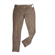 HUE BROWN FAUX SUEDE PULL ON PANTS - MED - 114