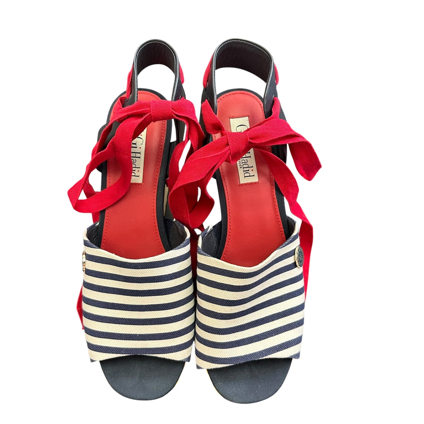 TOMMY HILFIGER GIGI HADID STRIPE WEDGE 276 SZ 9.5