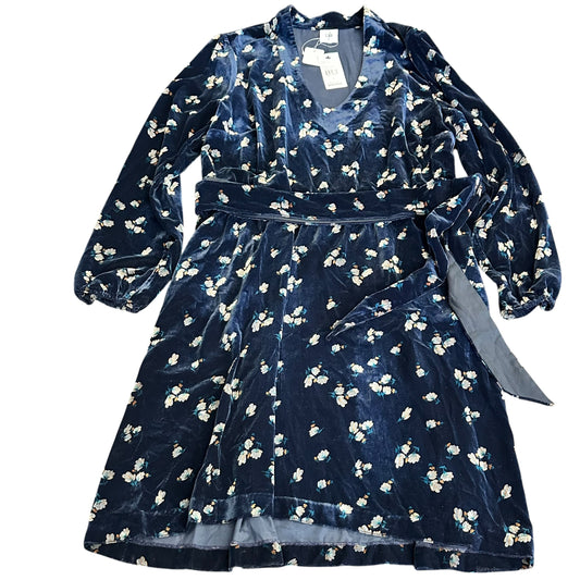 CABI DECKED OUT FLORAL VELVET DRESS NAVY NWT 26 LARGE
