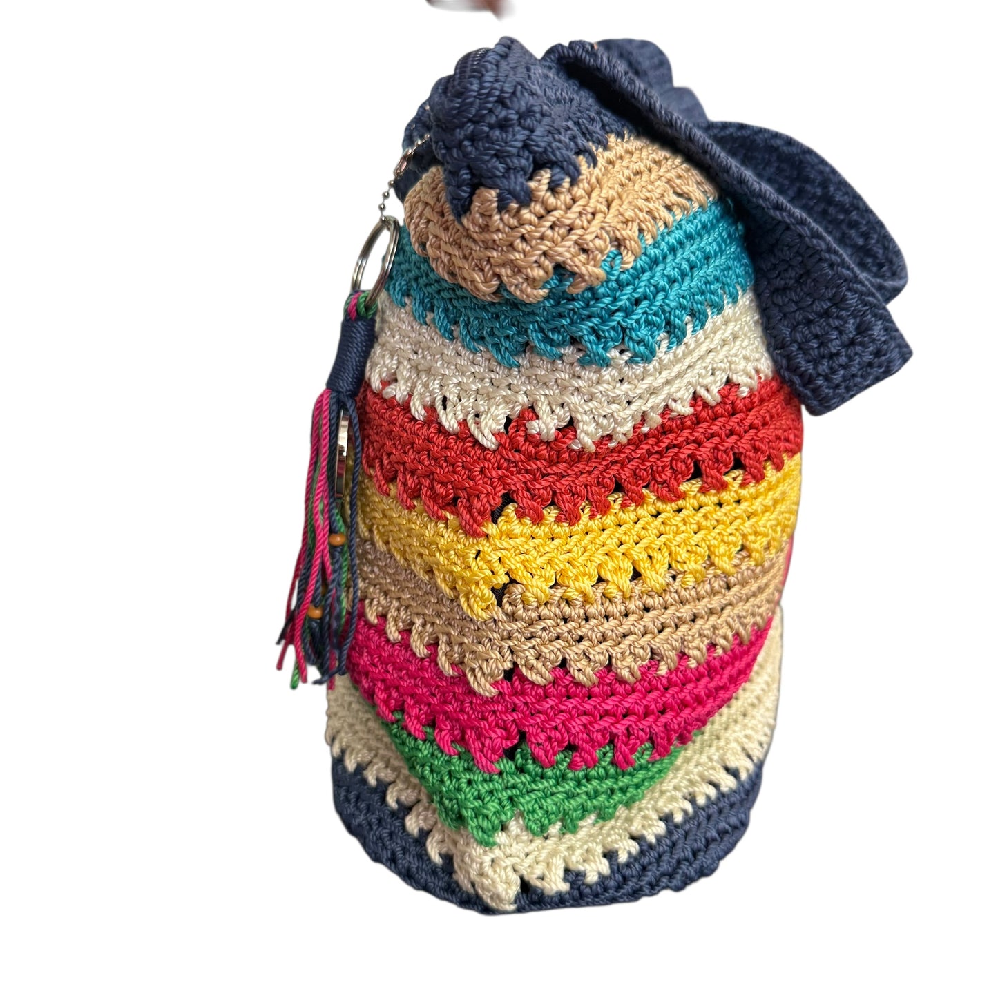 THE SAK RAINBOW STRIPE CROCHET SMALL HOBO SHOULDER BAG 258 OS