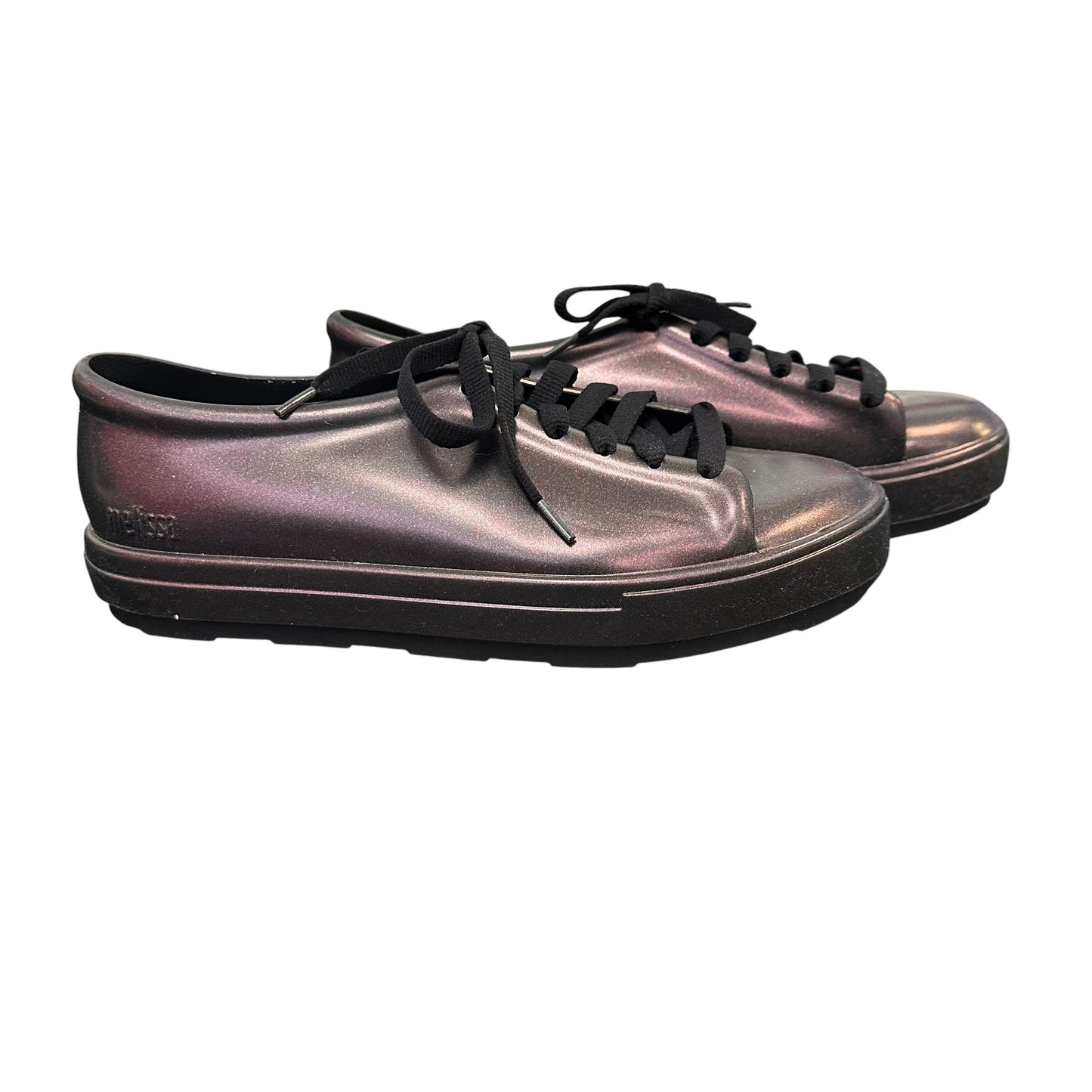 MELISSA NWIB IRIDESENT BLACK SNEAKERS 258 SZ 9
