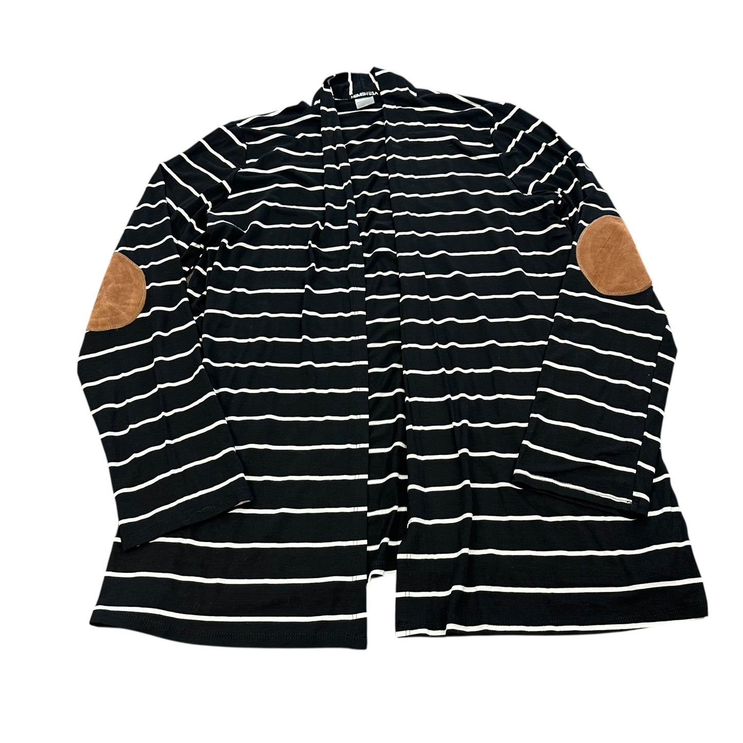 HEIMISH BLACK WHITE STRIPED OPEN CARDIGAN 125 XL