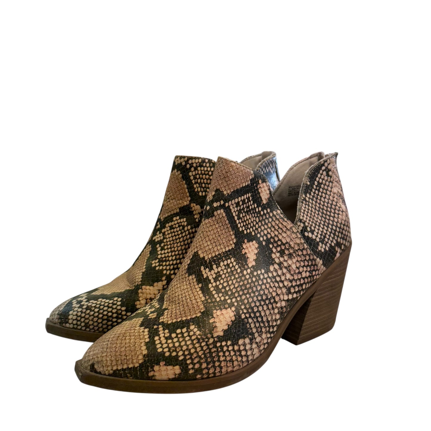 TIME & TRU SNAKESKIN ANKLE BOOTIES 100 SZ 10