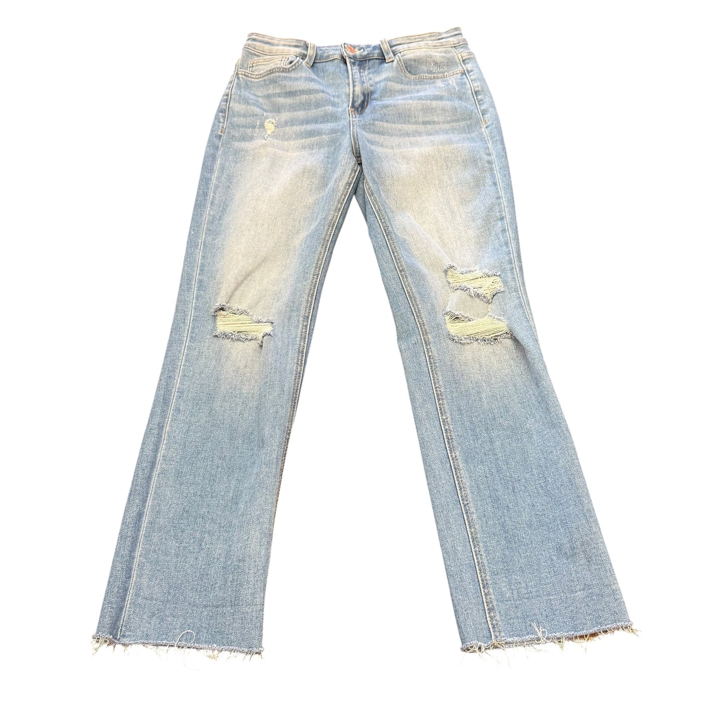 VERVET MEDIUM WASH HIGH RISE STRAIGHT LEG BLUE DENIM JEANS 100 SZ 28