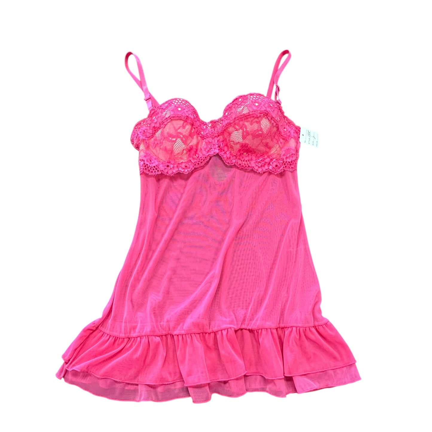 PINK LACE SEMI SHEER LINGERIE 158 MEDIUM