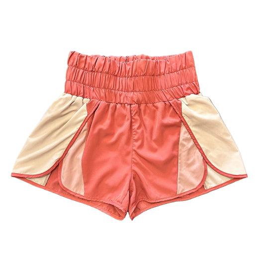 NEW IN HIGH WAISTED ATHLETIC SHORTS LINER DUSTY ROSE PINK 100 SMALL