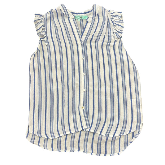 KARLIE BLUE WHITE STRIPED BLOUSE 139 MEDIUM