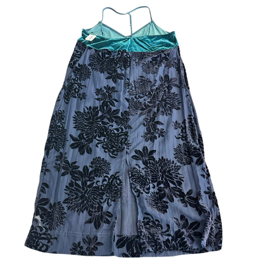 FREE PEOPLE INTIMATELY LOVE ALL DAY NAVY VELOUR FLORAL DRESS 256 MEDIUM