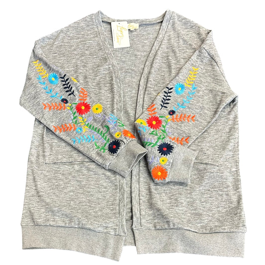 LAYERZ CLOTHING GRAY CARDIGAN EMBROIDERED NWT 100 XL