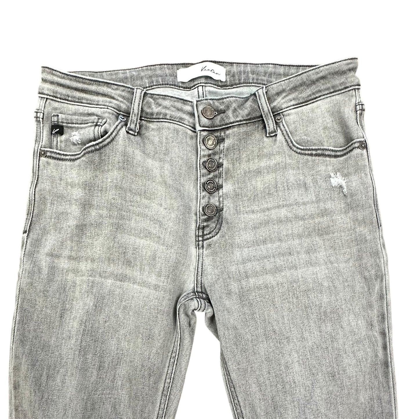 KANCAN BUTTON FLY FLARE GRAY JEANS 100 SZ 13/30