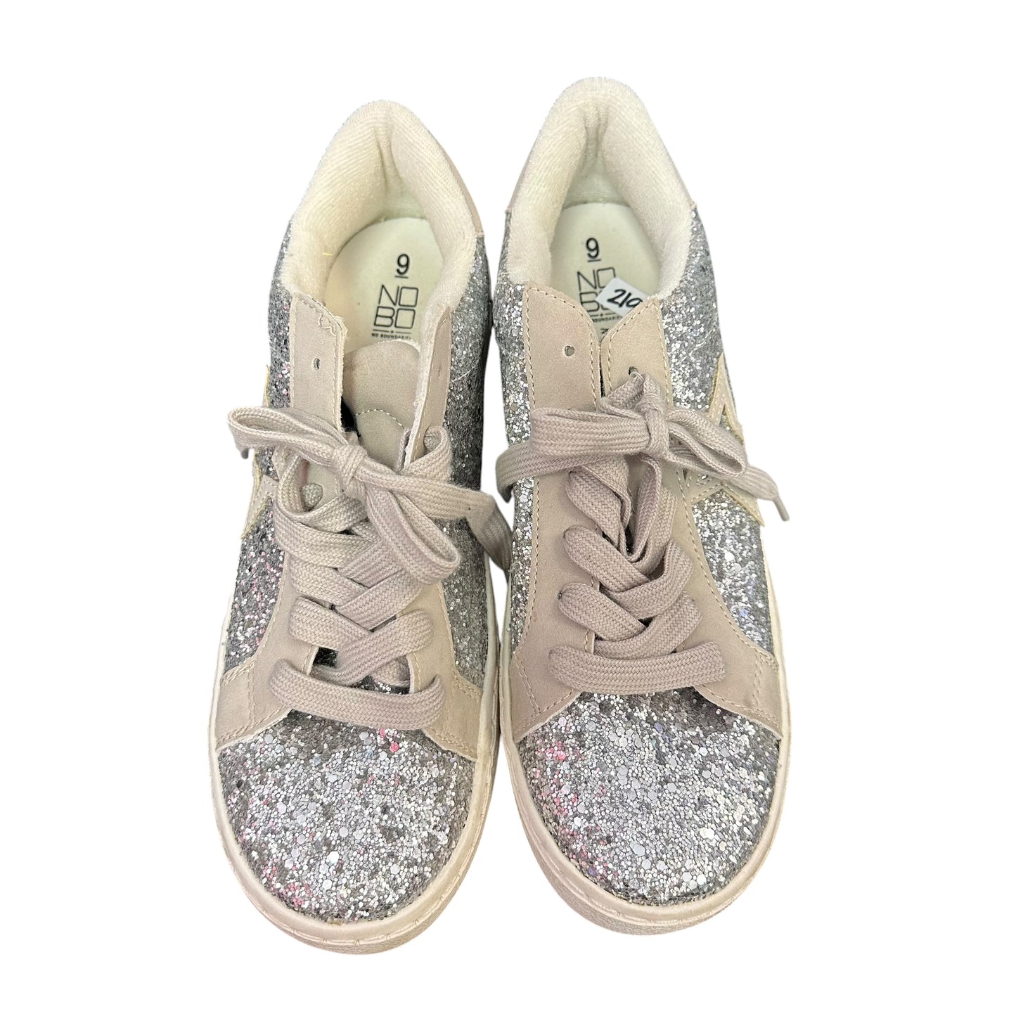NOBO SILVER GLITTER SNEAKERS 219 SZ 9