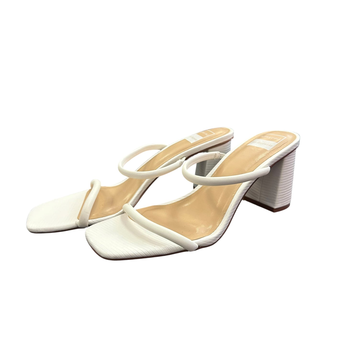 BCTEX WHITE HEELED SANDALS 100 SZ 8.5