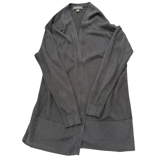 ANN TAYLOR BLACK LINEN BLEND OPEN CARDIGAN 100 MEDIUM