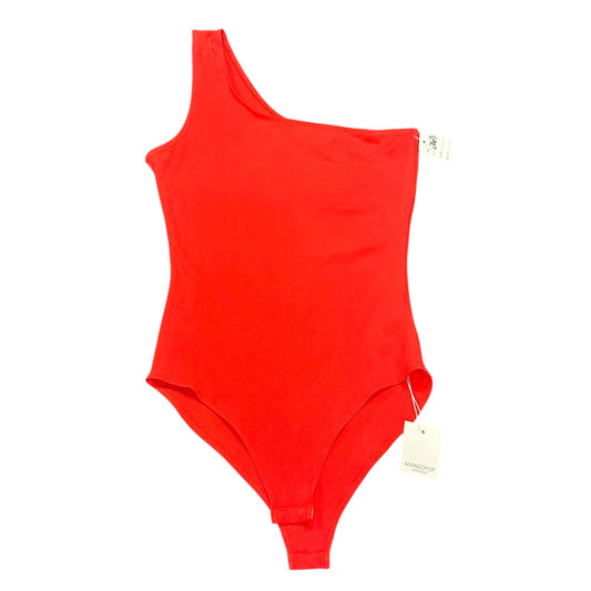 MANGOPOP ONE SHOULDER ORANGISH RED BODYSUIT NWT 263 SMALL