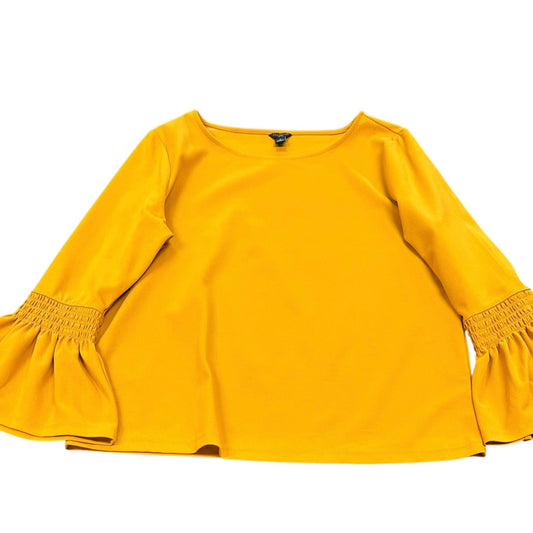 ANN TAYLOR MUSTARD YELLOW BLOUSE 216 LARGE PETITE