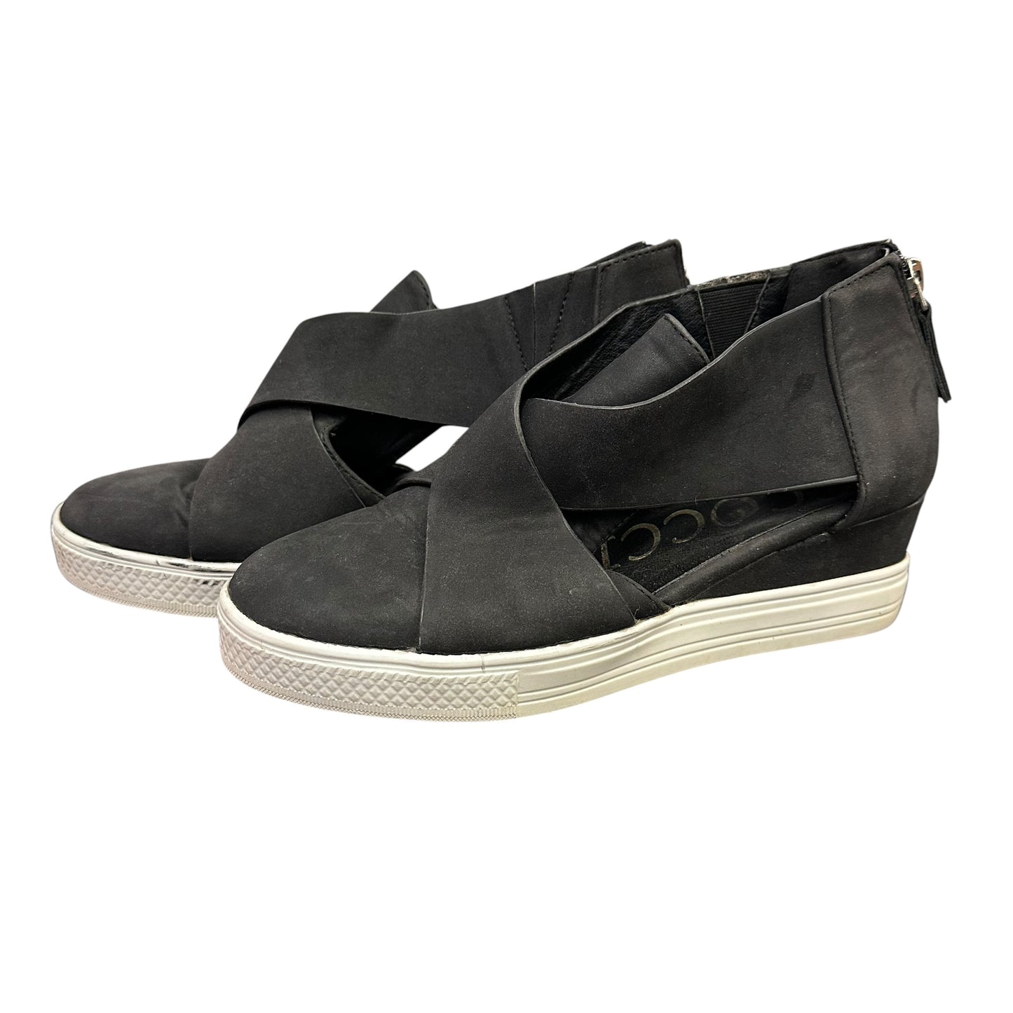 CCOCOCI BLACK WEDGE SNEAKERS SZ 8