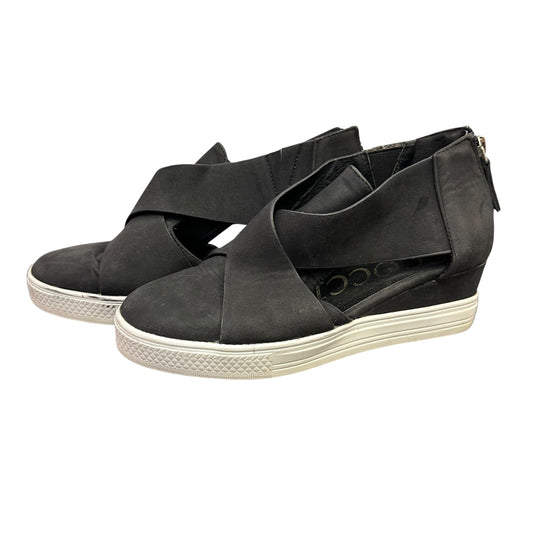 CCOCOCI BLACK WEDGE SNEAKERS SZ 8