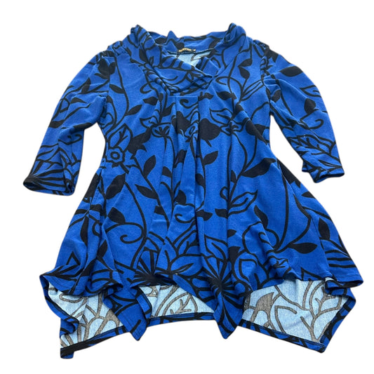 REBORN J BLUE BLACK TUNIC SWEATER 2XL