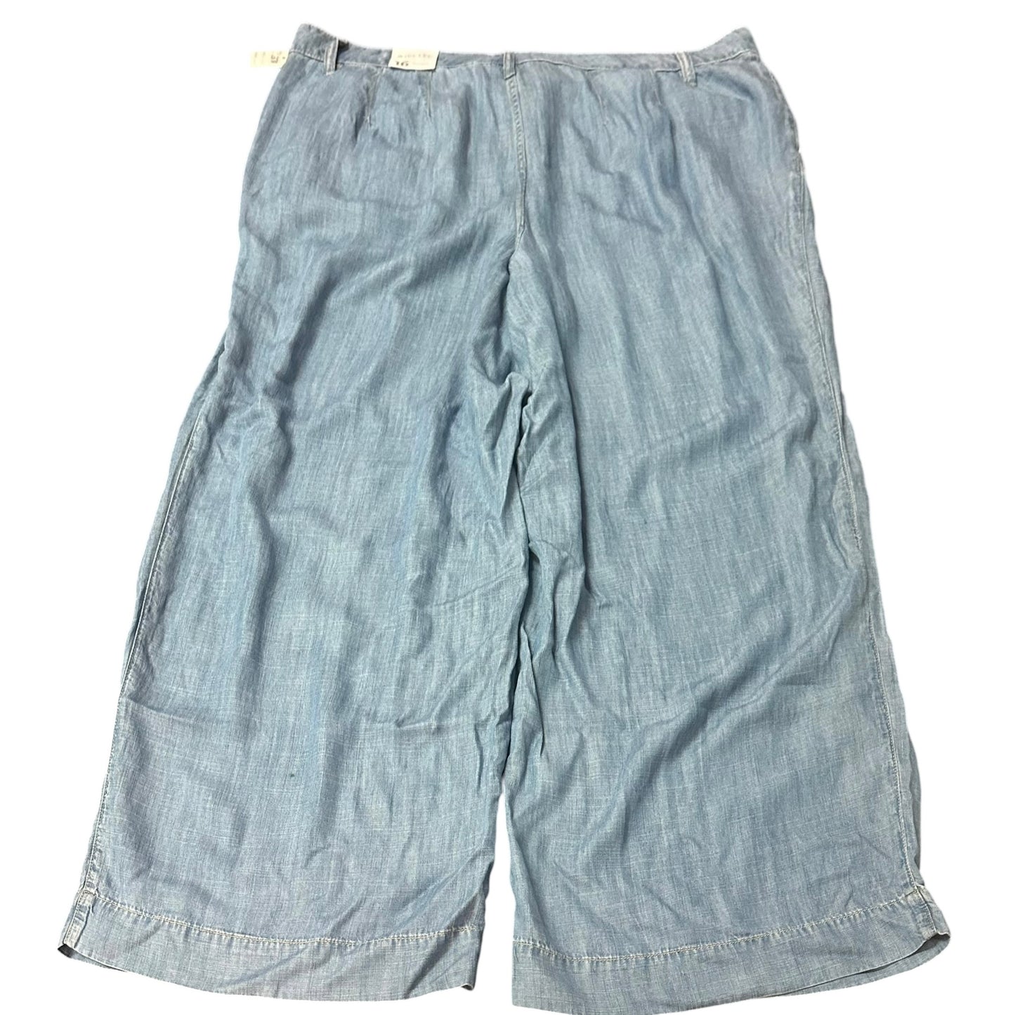LANE BRYANT BLUE CHAMBRAY WIDE LEG PANTS NWT 270 SZ 16
