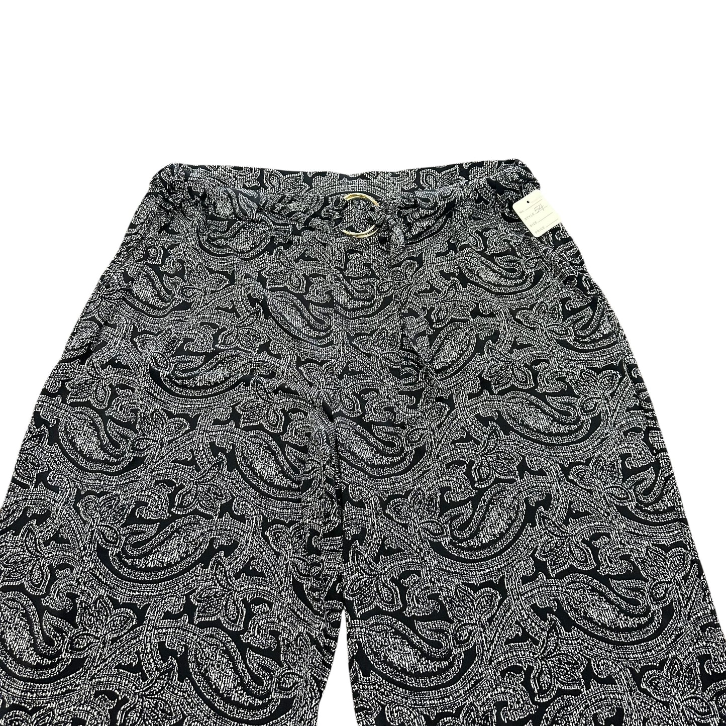 MICHAEL KORS BLACK WHITE PAISLEY PALAZZO PULL ON PANTS 54 LARGE