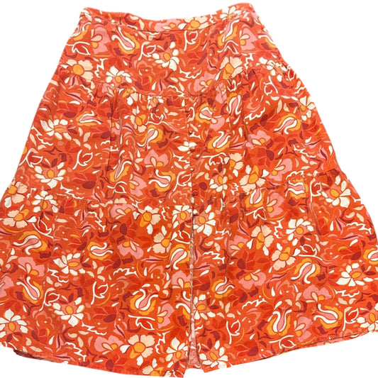 MIDKNIGHT SKY ORANGE PINK MIDI SKIRT 100 LARGE