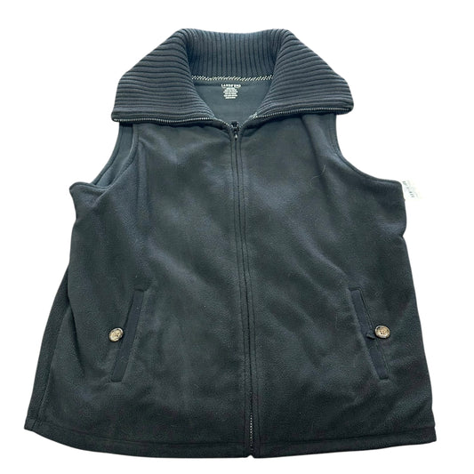 LANDS END BLACK FLEECE VEST 180 LARGE