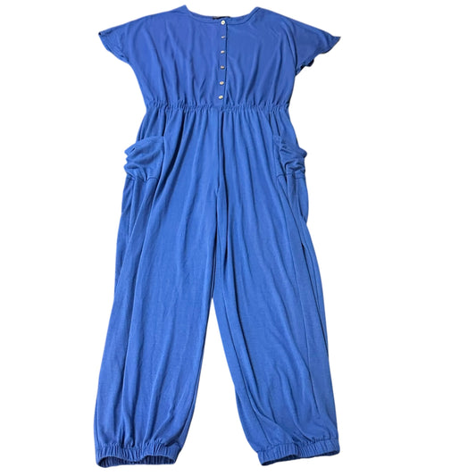 BLUE BUTTON FRONT JUMPSUIT 279 XL